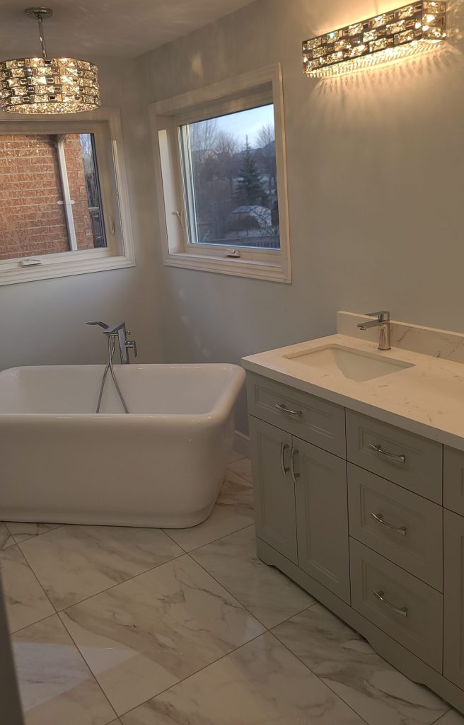 Finished ensuite bathroom renovations Vaughan project