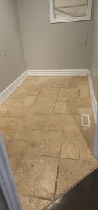 Old tile flooring before Woodbridge renovation
