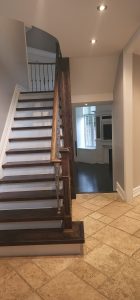Woodbridge staircase before refinishing