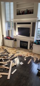 Flooring removal during Woodbridge home renovation
