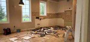 Kitchen demolition during Woodbridge renovation project