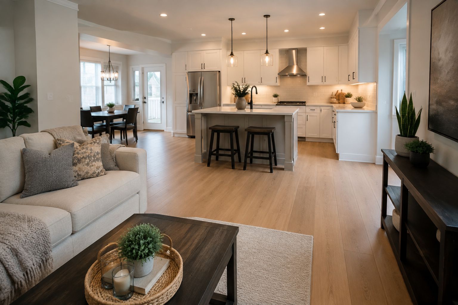 Completed Woodbridge kitchen renovation with contrasting island
